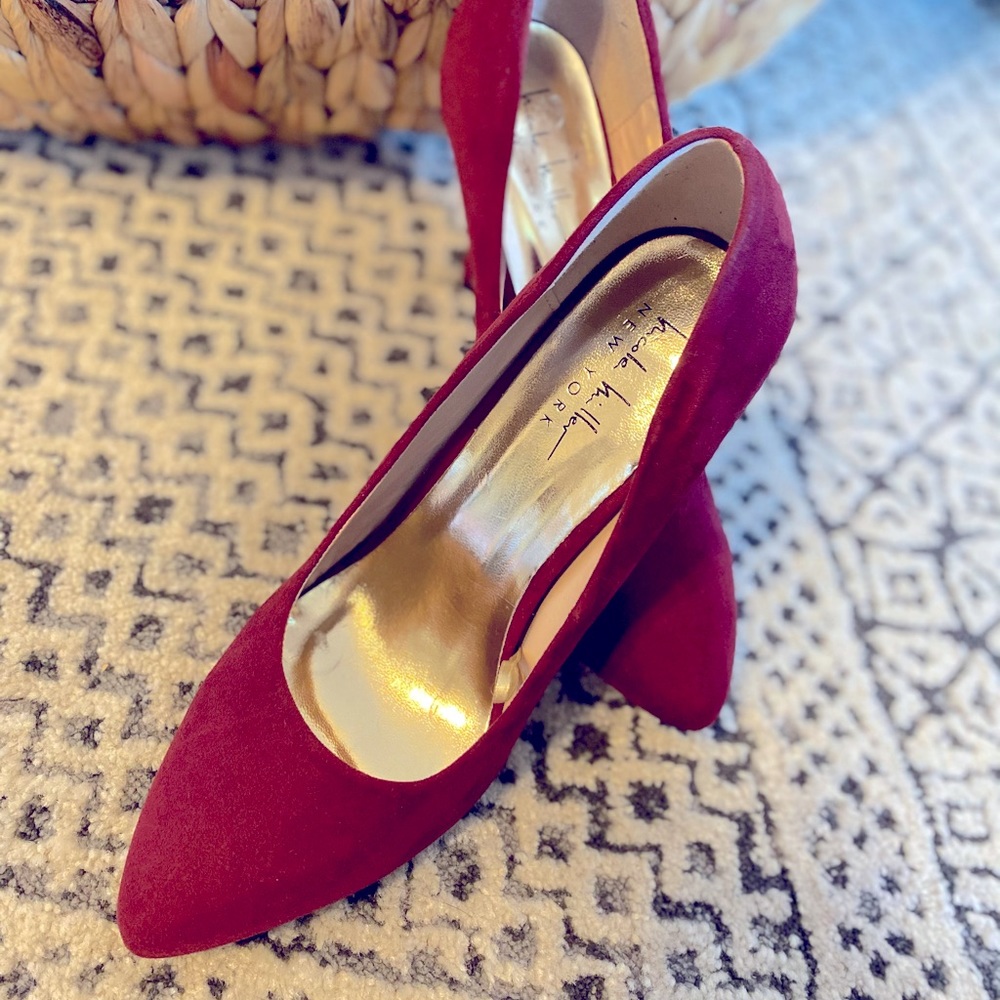 Nicole Miller Suede Red Heels